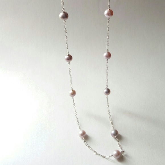 ReineHeart Freshwater Pearl Station Necklace 27 in