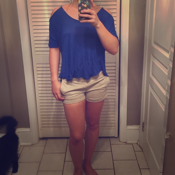 Open-backed, high-low blouse