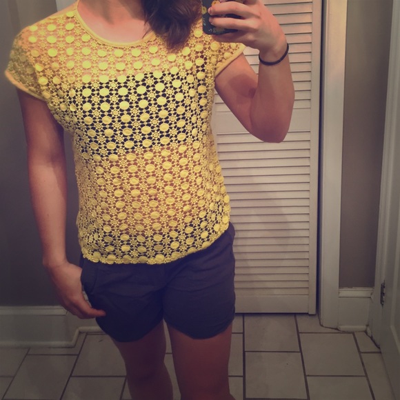 Cato brand yellow lace top