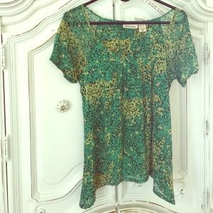 Green and yellow floral blouse!