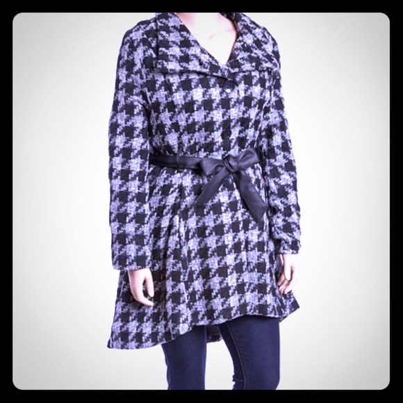 Checkered trench coat