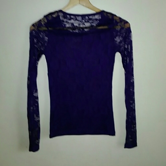 Long sleeve Purple Lace Top - Picture 4 of 4