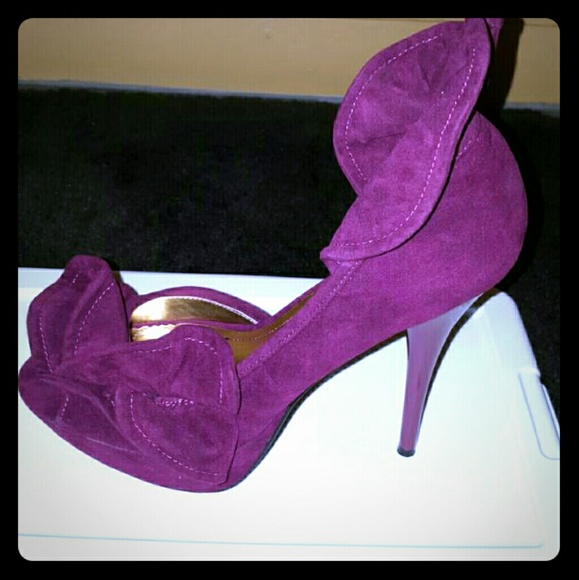 Ruffle Peep Toe Heels