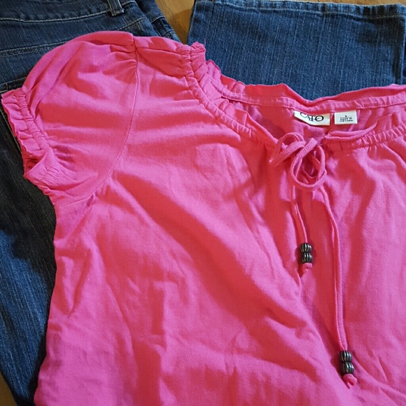*sold in bundle*Pink peasant knit shirt