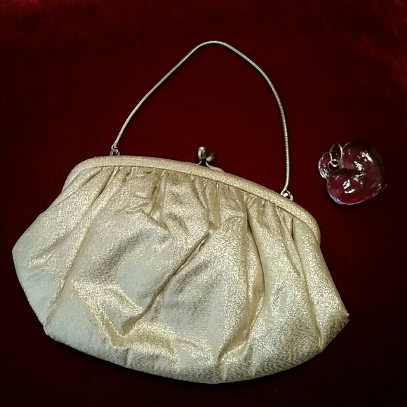 2 PC Vintage Gold and Crystal Clutch πHPπ - Picture 2 of 4