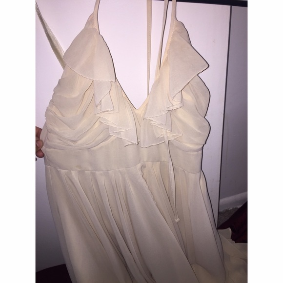 Cream ruffle dress