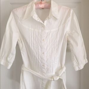 H&M White Blouse with pleating detail Size 12