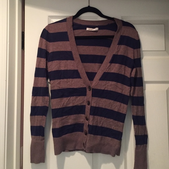 Striped Button-up Cardigan