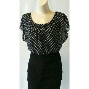 BNWT Black & White Polka Dot Bodycon Dress Size 8