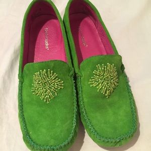 Suade Green Loafers