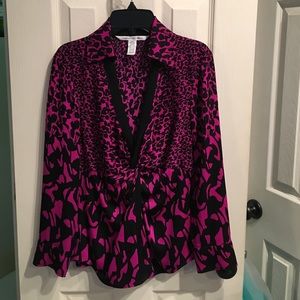 DVF 3/4 Sleeve Silk Blouse sz 4