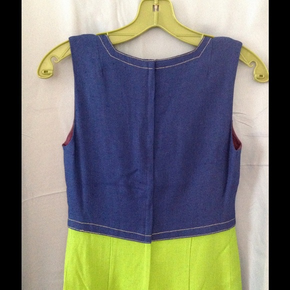 Host Pick! Vintage 1960s blue & green dress - Picture 3 of 4