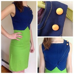 Host Pick! Vintage 1960s blue & green dress