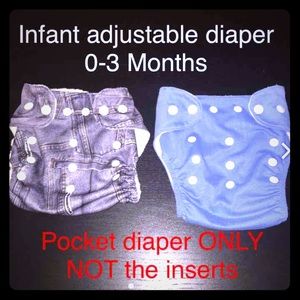 🎯SOLD🎯Infant adjustable cloth diapers (0-3mo)