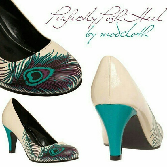 SOLD! T.u.k. modcloth peacock heels size 11