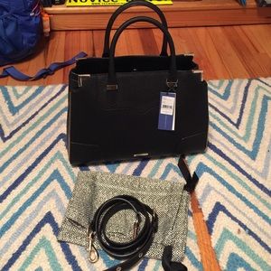 Rebecca Minkoff Amorous Satchel (Black with Gold)