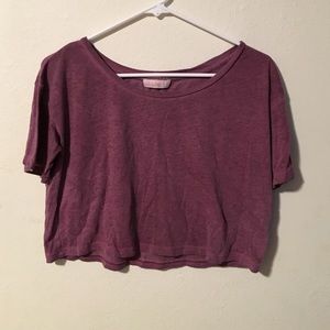 Purple Loose Cotton Crop Top
