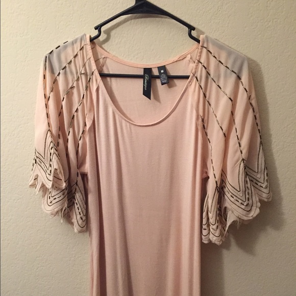 BKE Boutique shirt with beaded accents