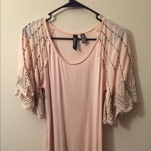 BKE Boutique shirt with beaded accents