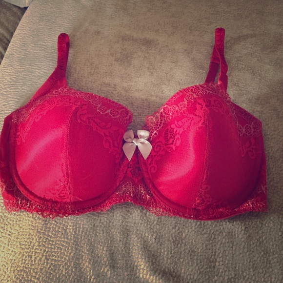 Red DKNY bra.