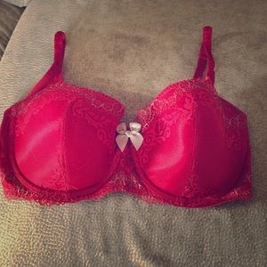 Red DKNY bra.