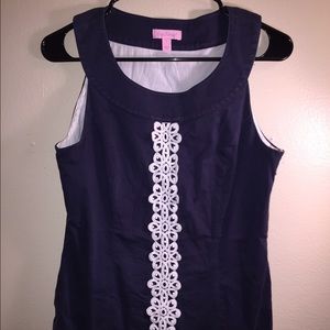 Lily Pulitzer navy peplum top