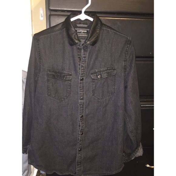 Men's EXPEESS Small black Denim button up