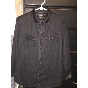 Men's EXPEESS Small black Denim button up