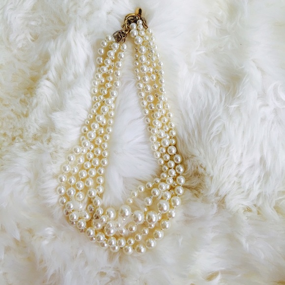 Layered pearl necklace