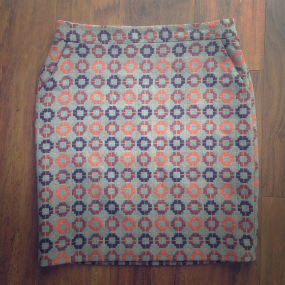 Colorful Geometric Career Skirt - Picture 1 of 4