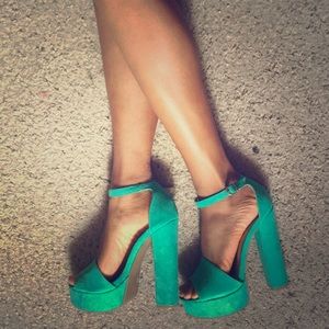 Aqua green heels