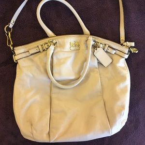 Coach Leather Shoulder Bag with Cross Body Straps