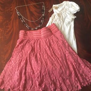 Pink Lace Skirt