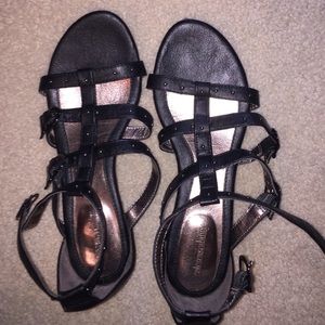 Black gladiator sandals