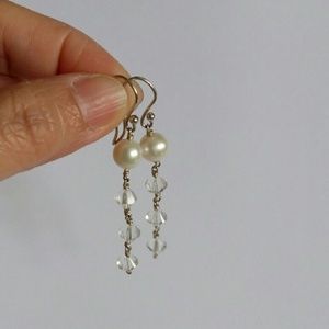 ReineHeart Freshwater Pearl and Crystal Earrings