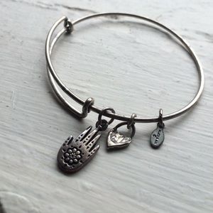 Silver Alex and Ani bracelet.