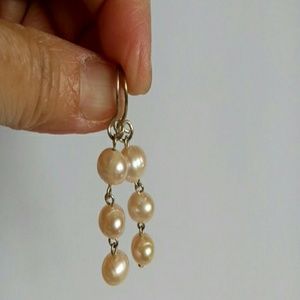 Freshwater Pearl Earrings Argentium Silver