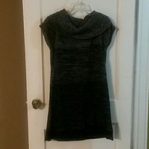Gray & Black sweater dress with cowel neck