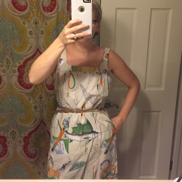 J Crew Salt Water Fishing print sundress
