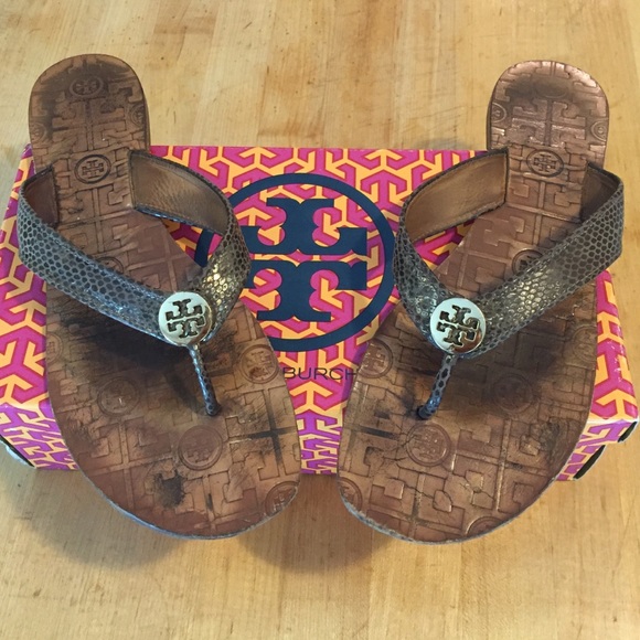 Tory Burch Thora Sandals Gold Size 11