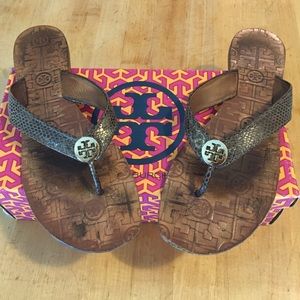 Tory Burch Thora Sandals Gold Size 11