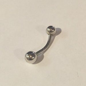 10K White gold piercing ring + stainless still