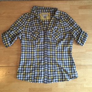 Arizona black and yellow button down shirt
