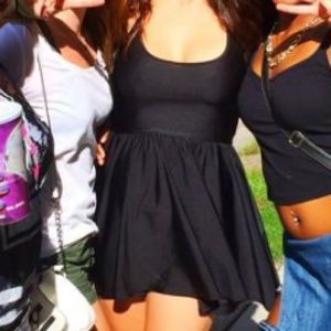 Nylon American Apparel Black Halter Dress