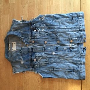 Rag & bone distressed jean vest