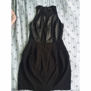 Black leather top Armani Exchange dress