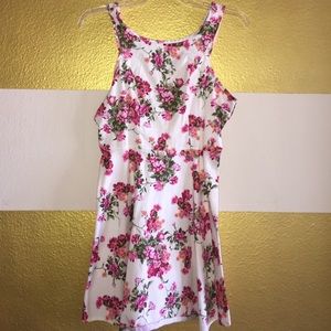 Noble U Pink Floral Flare Dress; Medium
