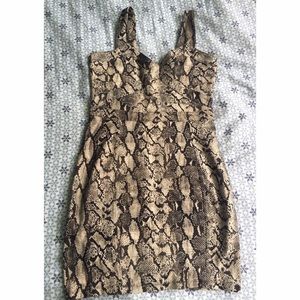 H&M snakeskin print bandage dress