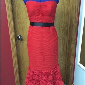 Red mermaid prom dress