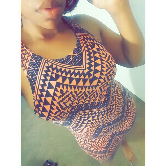 Midi tribal racer back dress